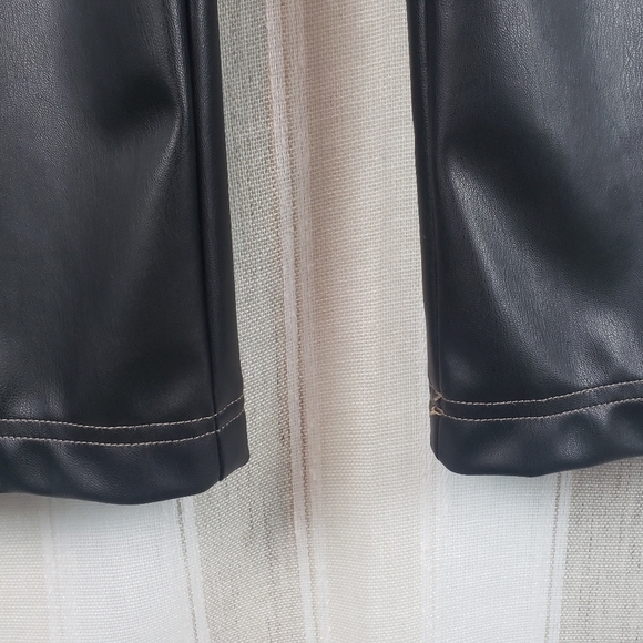 Zara High Waisted Wide Leg Faux Leather Pants Black Size‎ Small - Picture 4 of 14